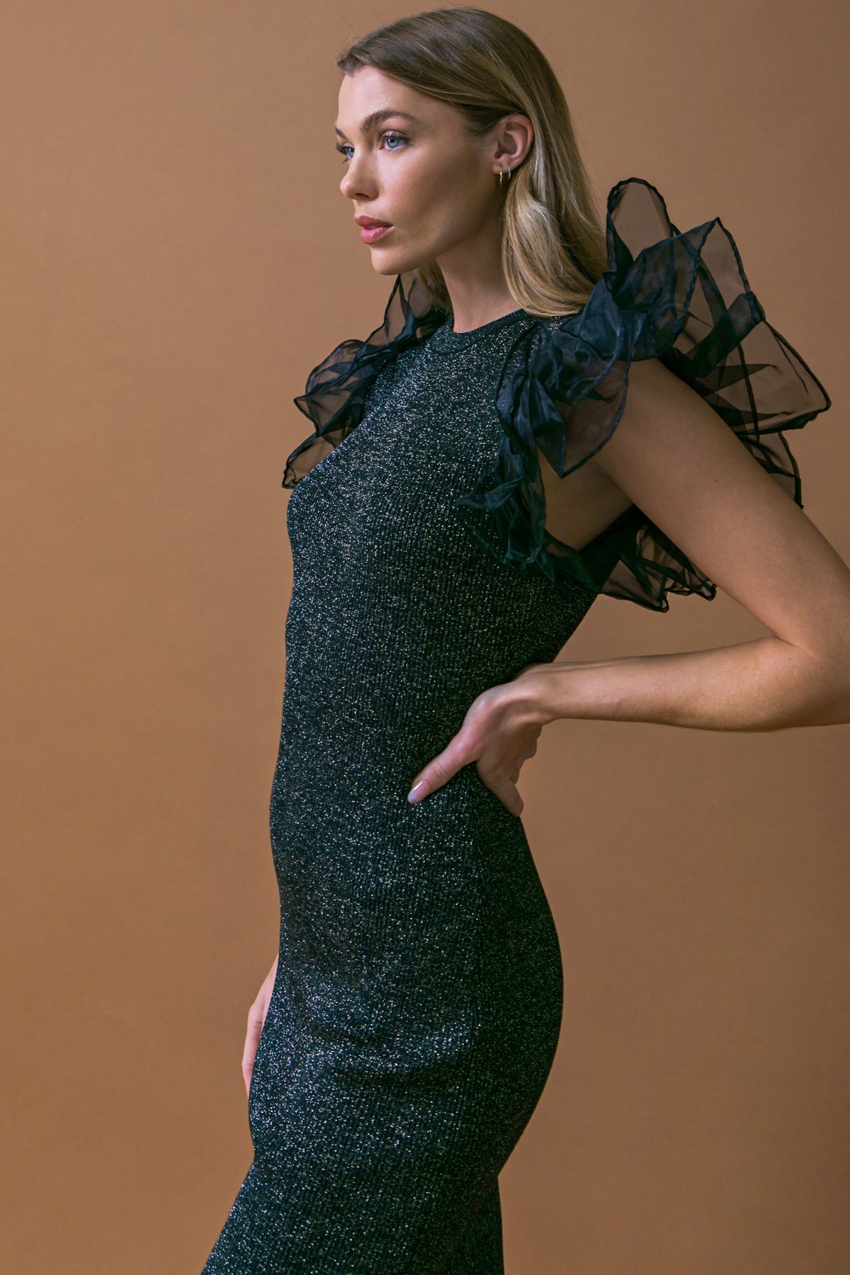 THIS IS YOUR SIGN METALLIC MIDI DRESS Flying Tomato